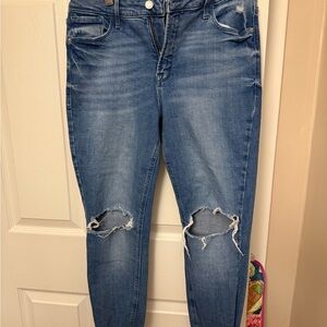 Old Navy Women's Distressed Skinny Jeans - Blue